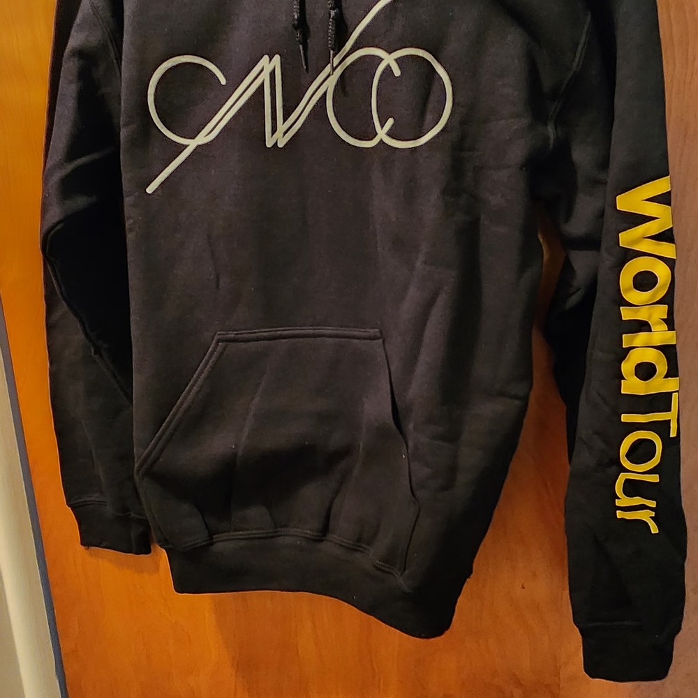 Black Hoodie with Gold 'World Tour' Sleeve